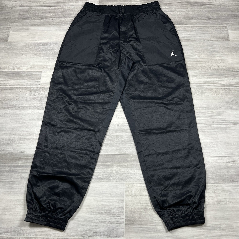 Nike Jordan Flight Woven Pants Womens Medium Black Windbreaker Jogger DV1452-010